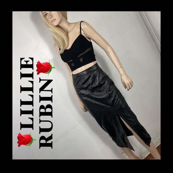 LILLIE RUBIN LEATHER SKIRT